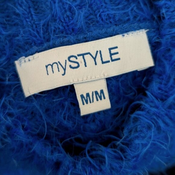 mySTYLE Fuzzy Blue Pullover Sweater - Picture 4 of 4